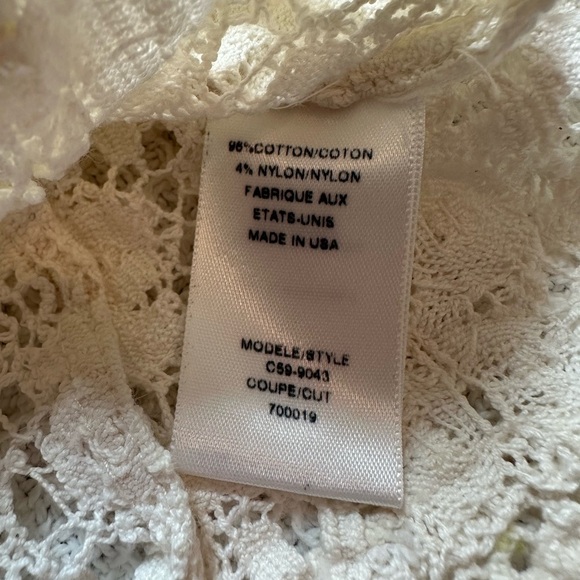 JOIE a la plage Balton Lace Tunic in Off White size XS swim cover up crochet - Picture 9 of 9